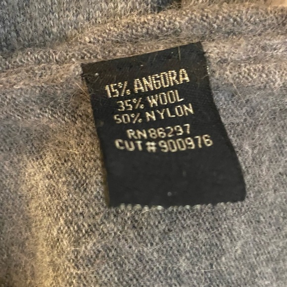 BCBGmaxazria womens gray wool blend open front 3/4 sleeve cozy duster sweater - Picture 4 of 4